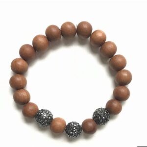 Shop 10mm Sandalwood and Gunmetal Pavé Bracelet